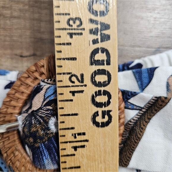 Sigrid Olsen Pants Blue Floral  Belted Wide Leg Cropped Capri Beachy Coastal 6 - Picture 13 of 15